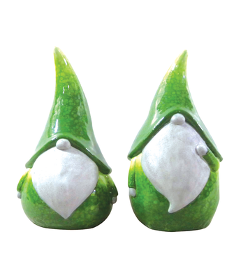 GardenStar 5" Mushroom Gnomes - Green and White