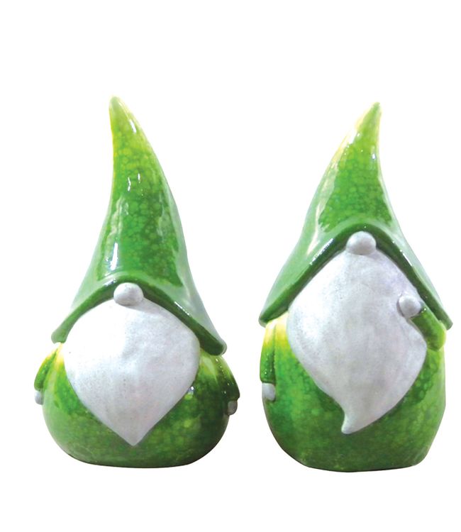 5" Mushroom Gnomes - Green and White
