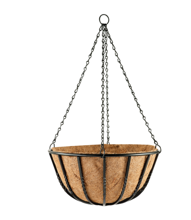 14" Blacksmith Hanging Basket With Coco Liner And