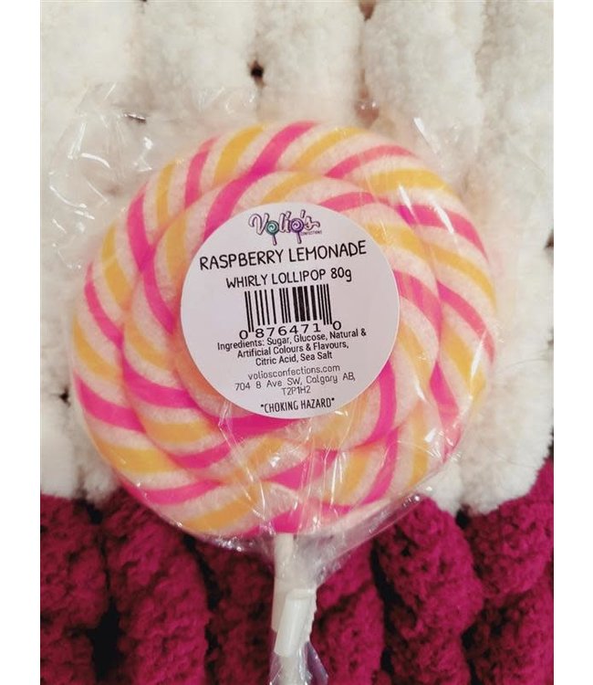 Handmade Whirl Lollipop | Raspberry Lemonade 80g