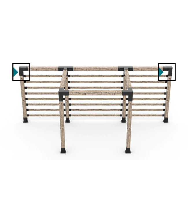 Toja Grid DUO L Bracket for 6x6 Wood Posts | 1 Pack