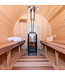 Canadian Timber Tranquility Barrel Sauna w/ Karhu Wood Burn Heater, Top Chimney Shield, Electric Light w/cover