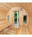 Canadian Timber Tranquility Barrel Sauna w/ Karhu Wood Burn Heater, Top Chimney Shield, Electric Light w/cover