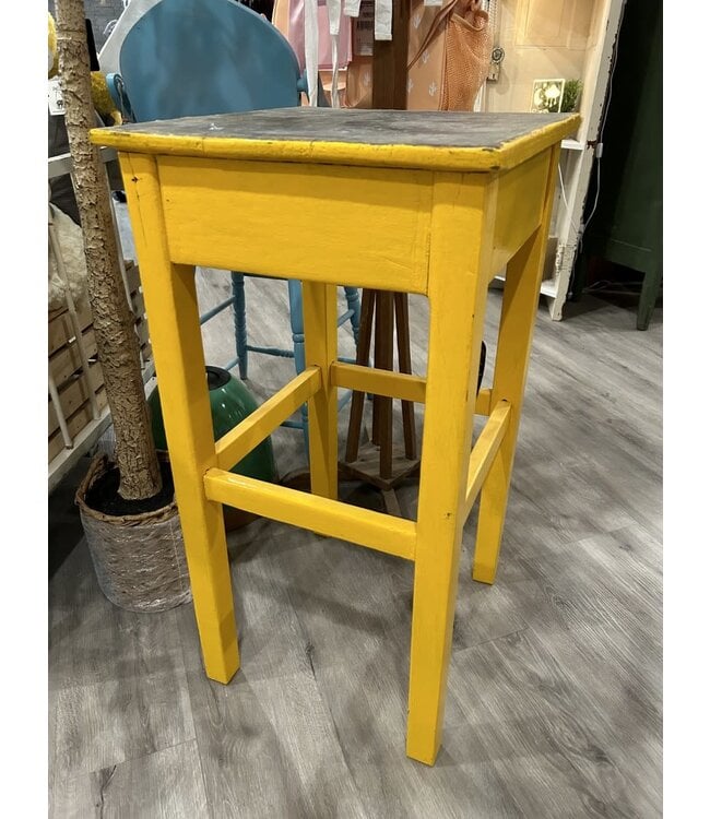 Solid Wood Side Table-Yellow