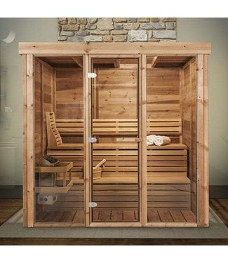 Leisurecraft PU572 Indoor Pure Cube Sauna - Knotty Red Cedar