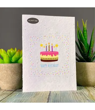 Plantable Greetings Third Birthday Cake Plantable Greeting Card | Wildflowers