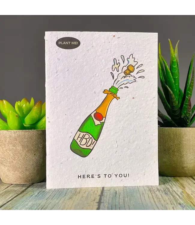Popping Birthday Bottles Plantable Greeting Card