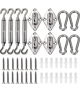 30 Pcs Sun Shade Hardware Kit for Rectangle Triangle Shade Sail