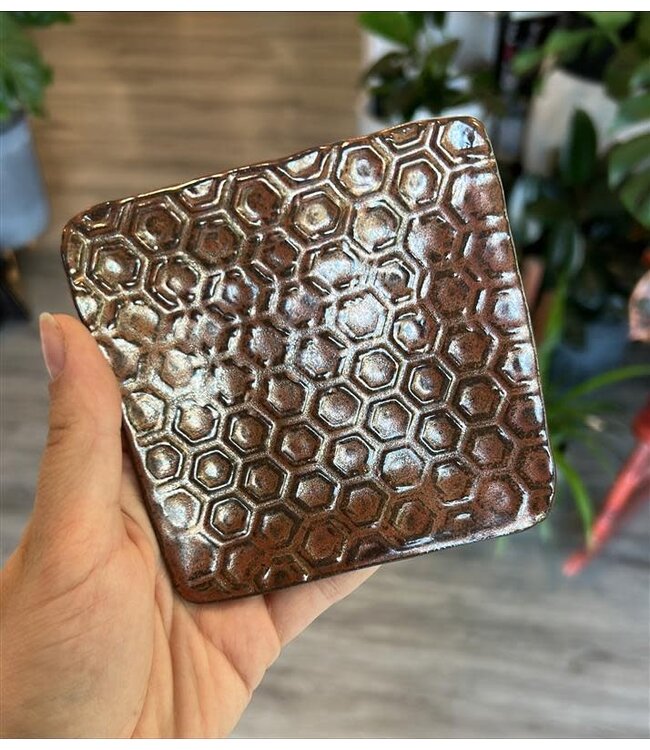 Handcrafted Coin Tray Honeycomb Print
