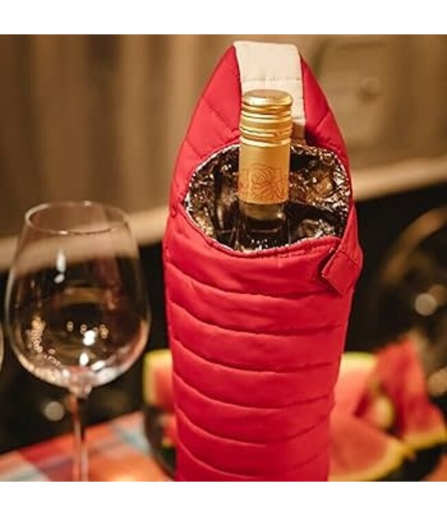 The Caddy - Merlot & Tan Wine Beverage Bag
