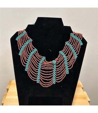 Dramatic Dreamz (C) Beaded Necklace/Choker - Pink & Aqua