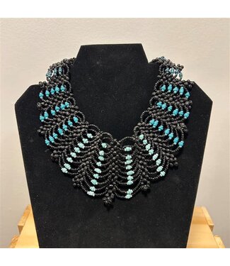 Dramatic Dreamz (C) Beaded Necklace/Choker - Black & Turquoise