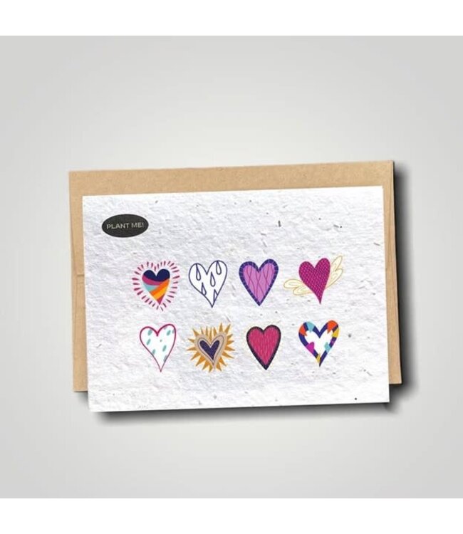 Eight Hearts Plantable Greeting Card