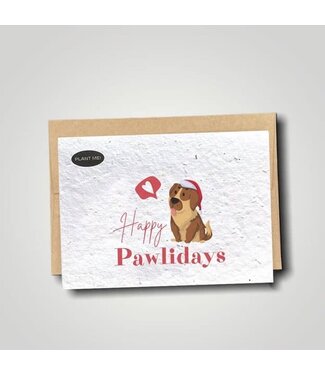 Plantable Greetings Happy Pawlidays Plantable Xmas Card