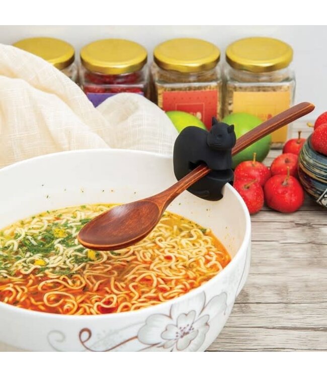 Cat and Owl Silicone Pot Clip Spoon Rest, Set of 2