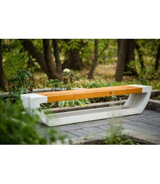 Barkman Barkman Cast Bench with Back - Golden Cedar Stained Cedar Planks