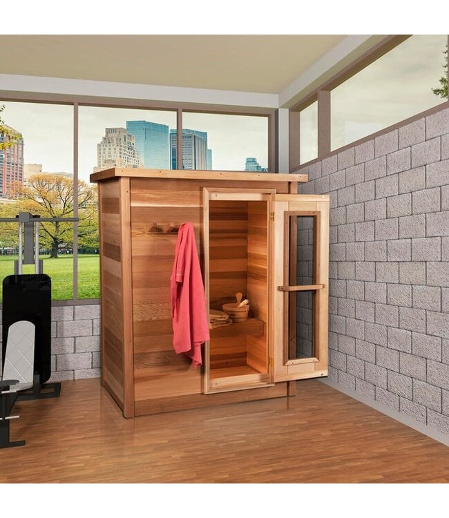 5'x6' (150x182cm) Indoor Cabin Sauna - Knotty Red Cedar W/6KW heater