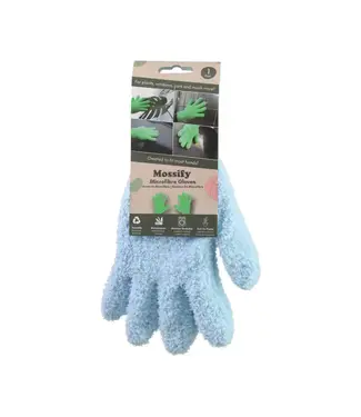 2 Microfiber Gloves - Leaf-Shining Gloves Blue