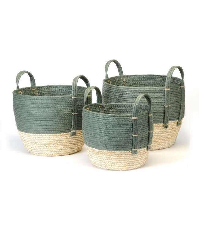 Round Maize Baskets 3 Pack Assorted Sizes Single - Large