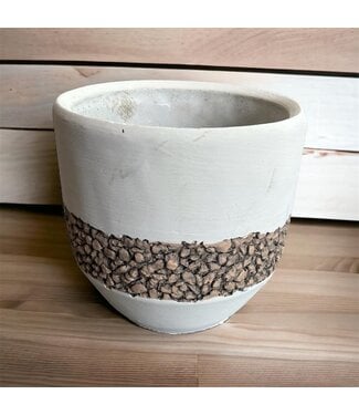 5" Modern Pebble Cylinder Cement Pot