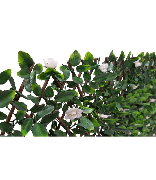 White Bloom Expandable Privacy Screen 6.7'X3'