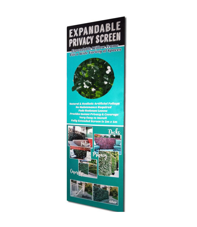 White Bloom Expandable Privacy Screen 6.7'X3'