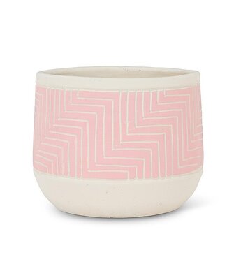 Abbott Collection Pink Lg Etched Planter - 6.5"