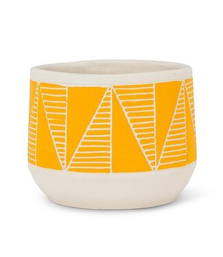 Abbott Collection Yellow Lg Etched Planter - 6.5"