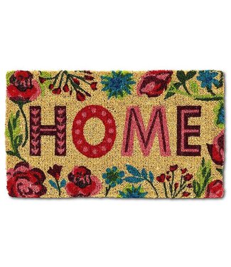 Abbott Collection Floral Border "Home" Doormat