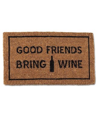 Abbott Collection Good Friends Bring Wine Doormat