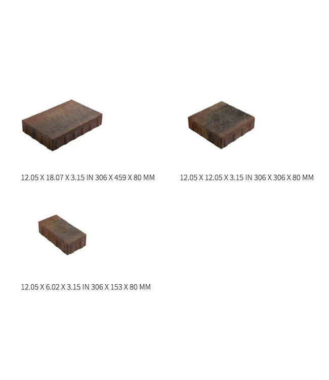 Barkman Navarro Paver 3-Piece 80mm (Price per Pallet - 84 SqFt)