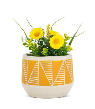 Abbott Collection Small Etched Planter Yellow