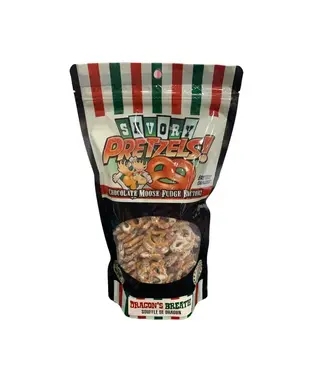 Chocolate Moose Fudge Factory Savory Pretzels - Dragons Breath (Parm Garlic) 200g