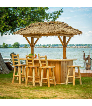 Leisurecraft Tropical Paradise Tiki Bar w/Synthetic Thatch Roof