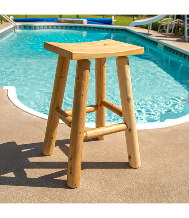 Saddle Seat Bar Stool - Clear Coated 30"