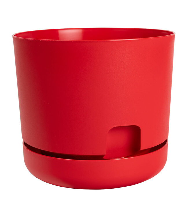 OASIS 6" Self-Watering Planter with Saucer Red