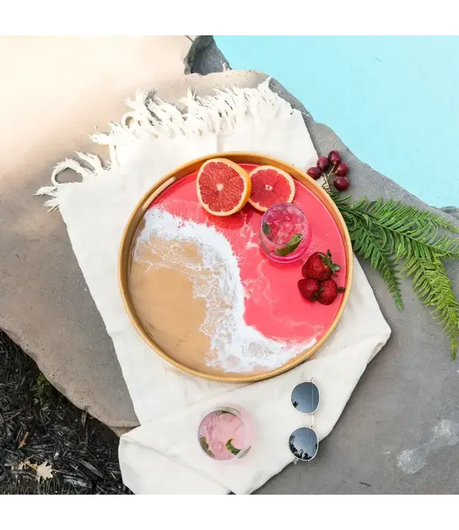 Grapefruit Collection Resin Bamboo Tray