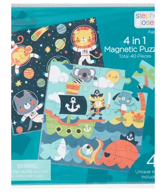 Stephen Joseph Gifts 4 in 1 Magnetic Puzzle Book | Blue