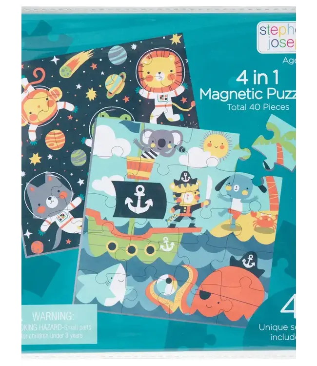 4 in 1 Magnetic Puzzle Book | Blue