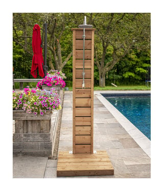 Leisurecraft Sunlight Outdoor Shower - Knotty Red Cedar w/ Premium Hardware & Hose Connect Kit