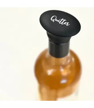 Buffalovely Quitter Silicone Wine Stopper- Black