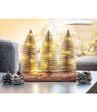 Abbott Collection Glitter LED Tree on Log Base