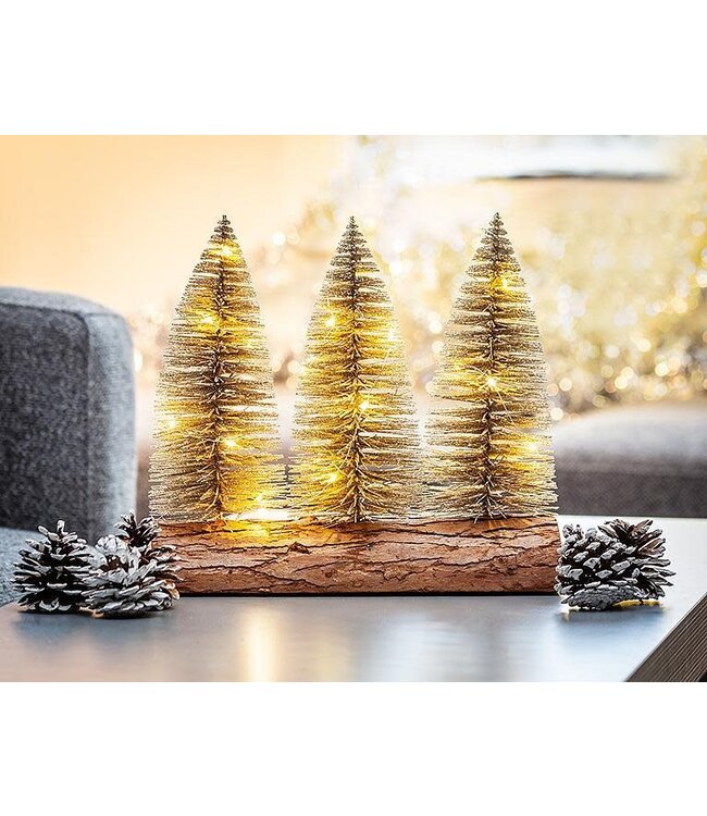 Glitter LED Tree on Log Base
