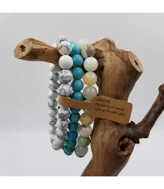 Chakra Jewelry Natural Turquoise & Amazonite Bracelet Set