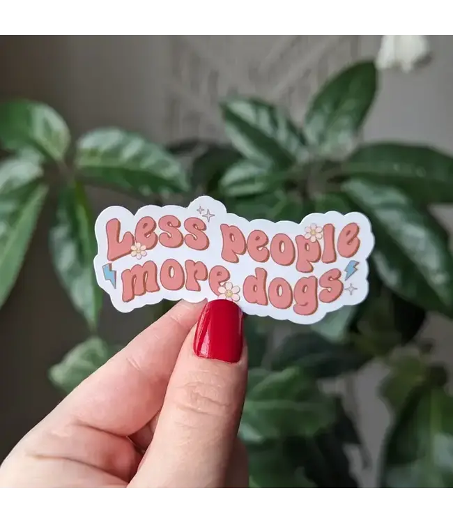 Less People More Dogs Vinyl Sticker