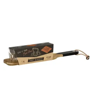 Gentleman's Hardware Serving Paddle and Shot Glasses