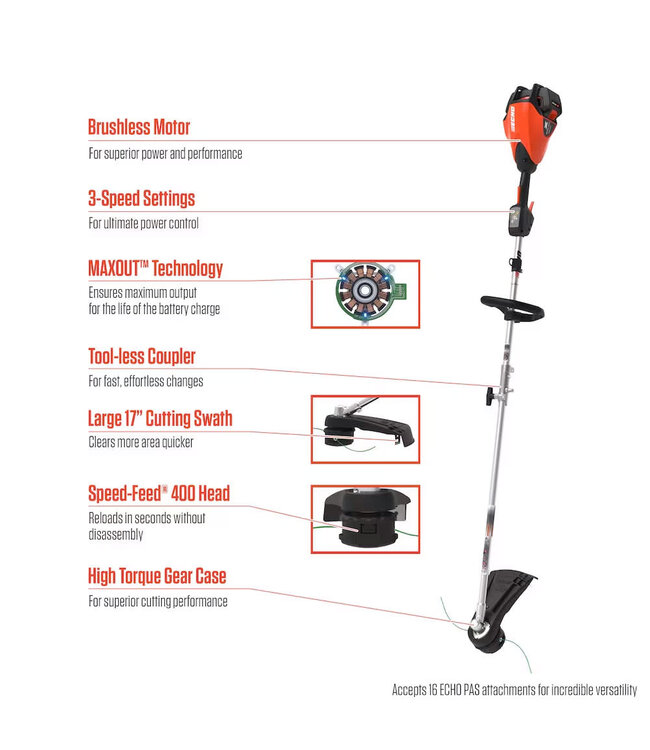 (2022) ECHO DPAS-2600 X-SERIES PAS SPLIT BOOM TRIMMER