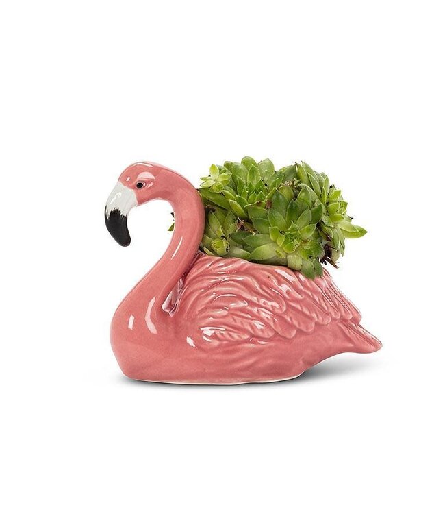 Sm Pink Flamingo Planter 3"H