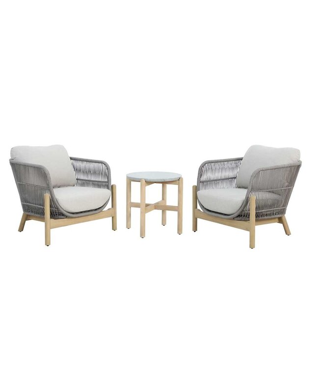 LUCIANA 3PC Acacia Chat Set