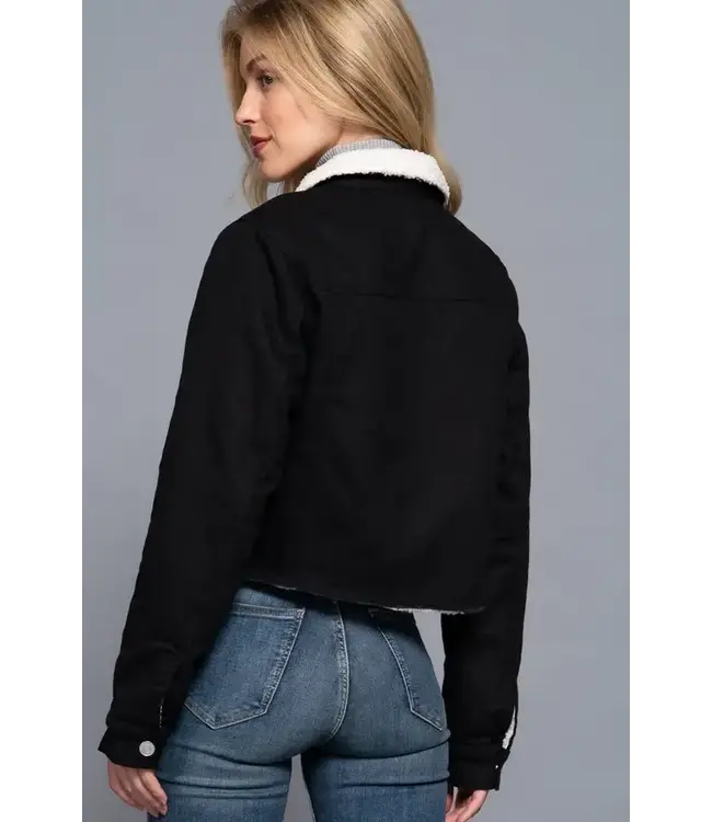 Sherpa-Lined Twill Jacket